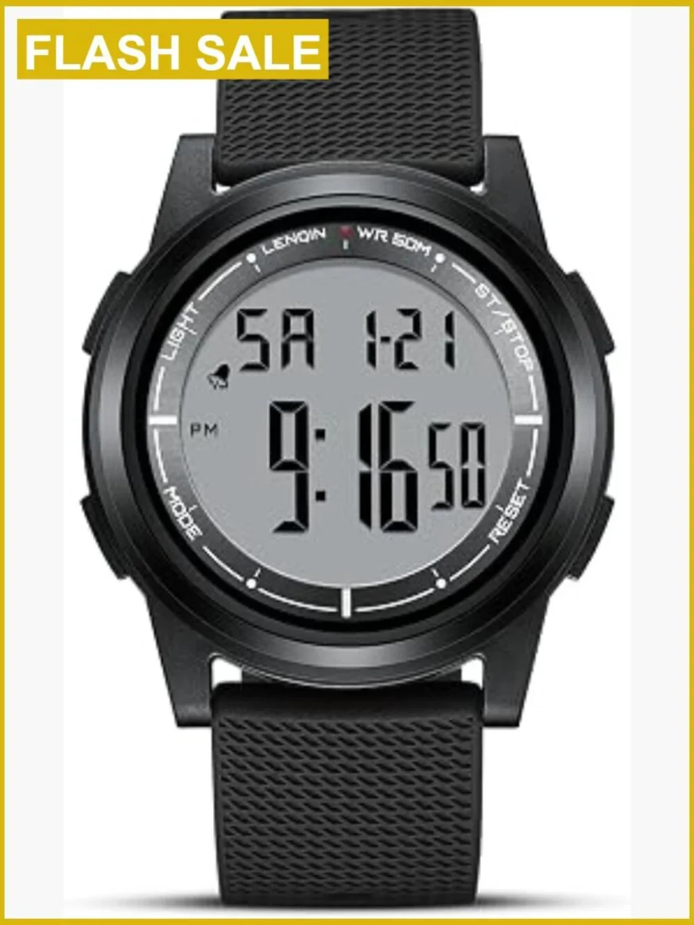Men's Ultra Thin Sports Digital Watch Waterproof LED